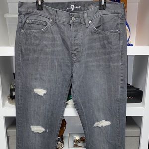 7 for all mankind Rhigby distressed gray jeans